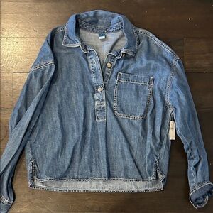 Old Navy Denim Blue Blouse